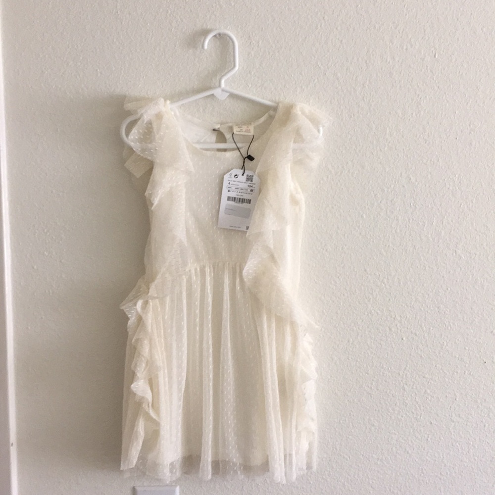 NWT zara soft collection cream dress 4